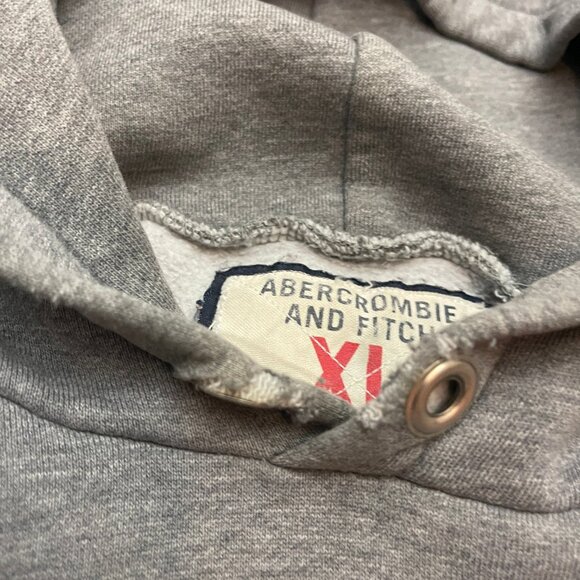 Vintage Abercrombie & Fitch Hoodie XL Y2K Heavy Thick Distressed embroidered - Picture 4 of 9